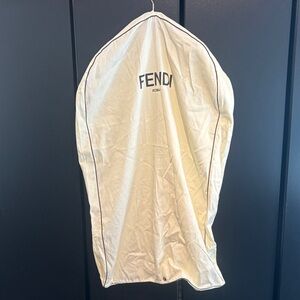 Fendi Cream Garment Cover with Black Trim